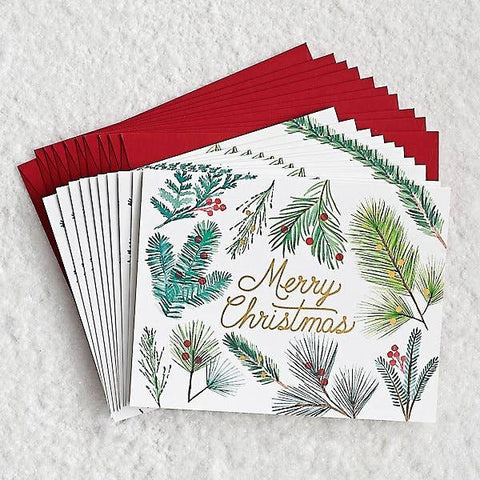 Merry Christmas Branches Holiday Card Set