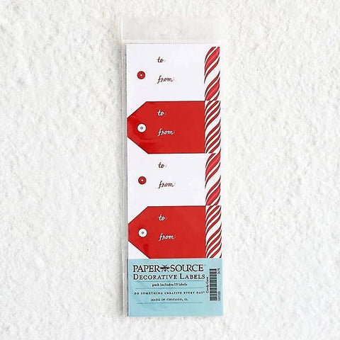 Candy Cane Sticker Gift Tag