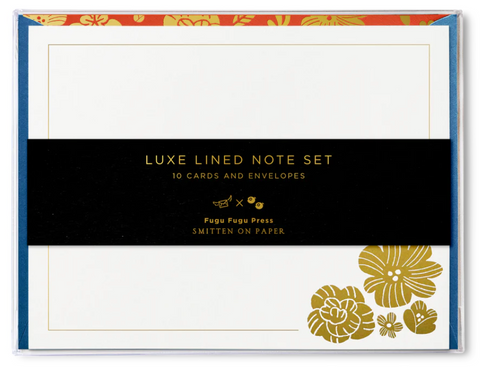 FUGU LUXE LINED NOTE SET BLUE
