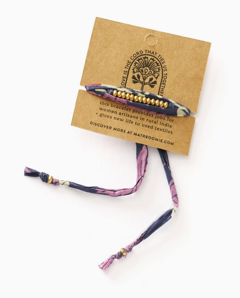 Priya Thread Bracelet - Assorted Upcycled Sari Fabrics