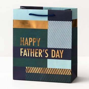 Happy Father's Day Colorblock Gift Bag