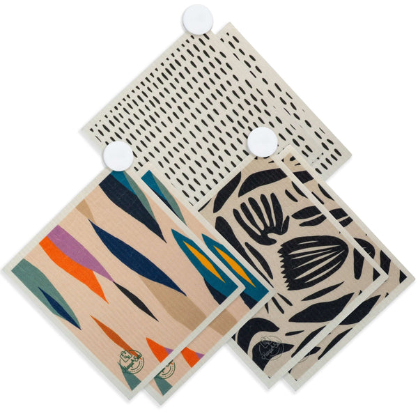 6 Pack - Color Me Bold Swedish Dishcloth Set