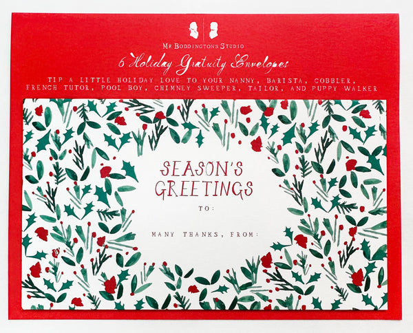 Mr. Boddington's Holiday Gratuity Envelope Set