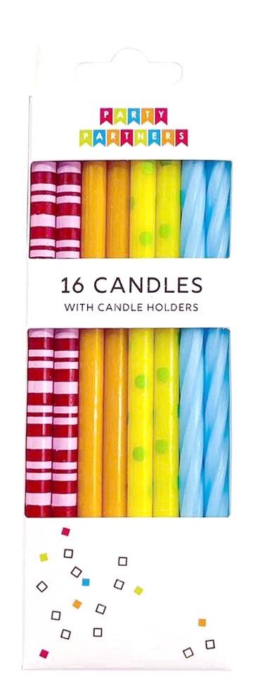 Mixed Rainbow 16 Candle Set