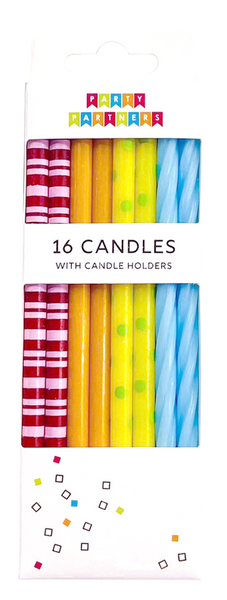 Mixed Rainbow 16 Candle Set