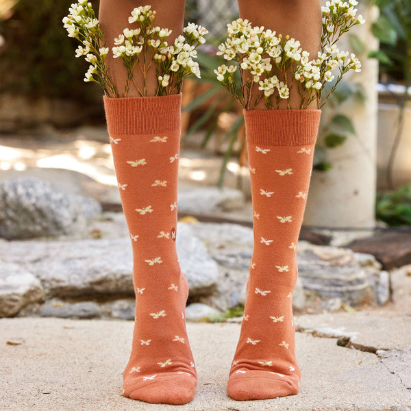 Socks that Stop Violence Against Women (Orange Butterflies): Small