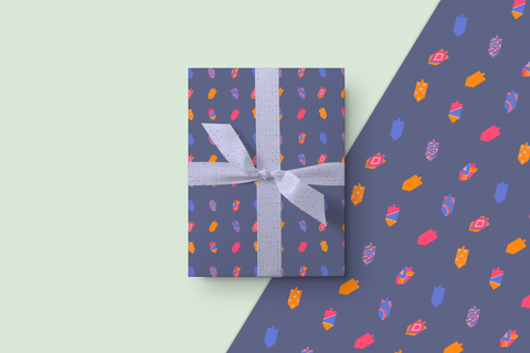 Dreidels Hanukkah Wrapping Paper Roll