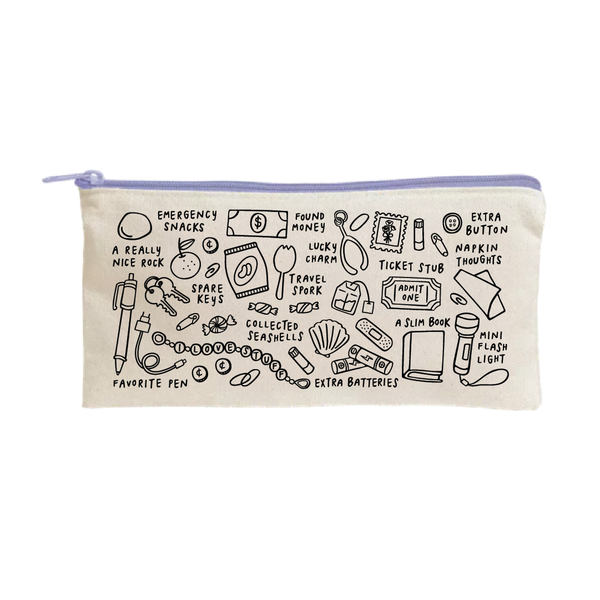 I Love Stuff Canvas Zipper Pouch