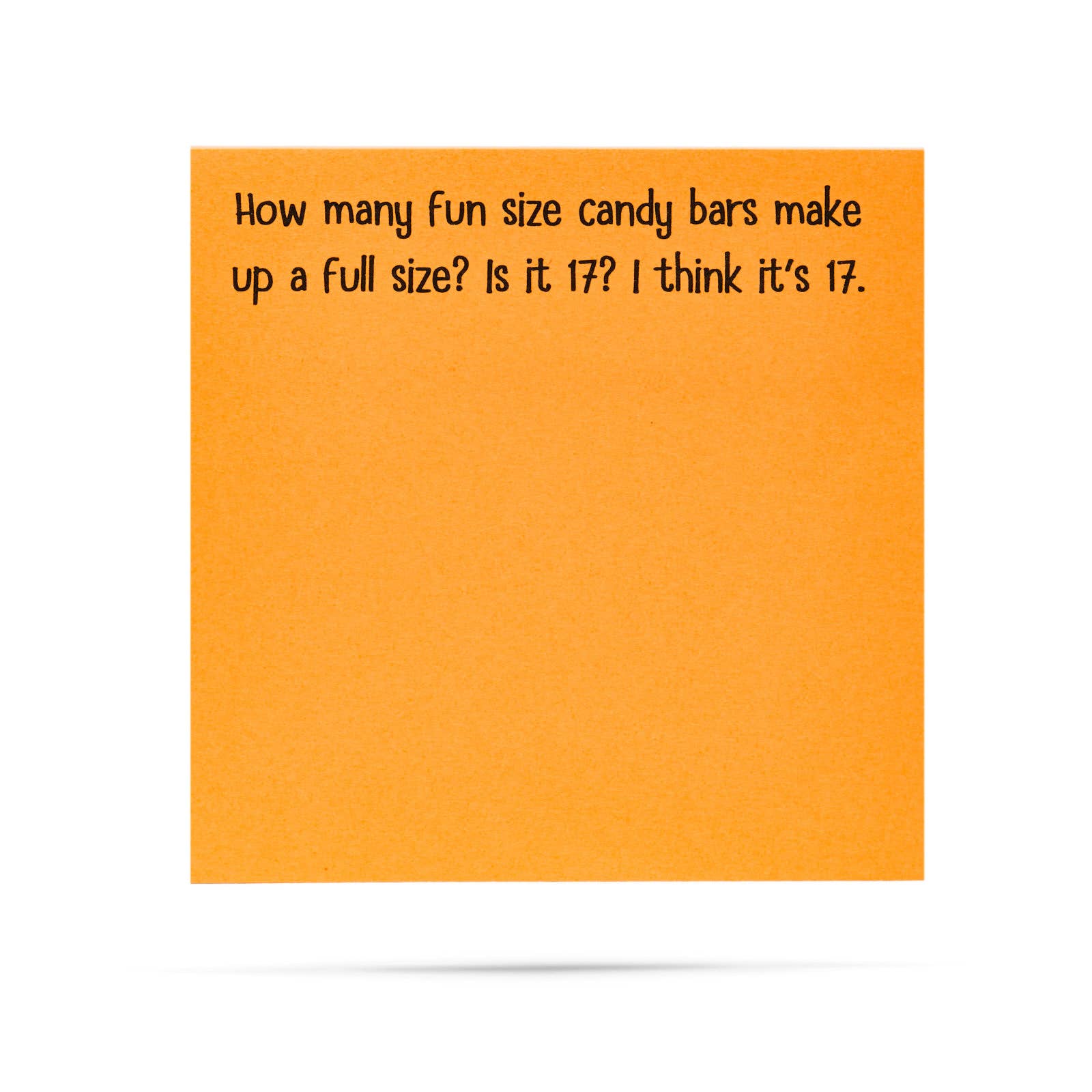 How many fun size candy bars in a full size | sticky notes