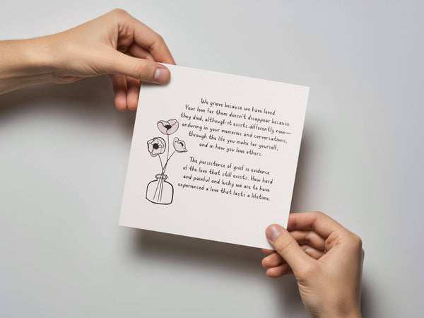 Grief is Love Flower Sympathy Card