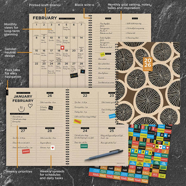2026 Tree Rings Large Weekly Monthly Planner