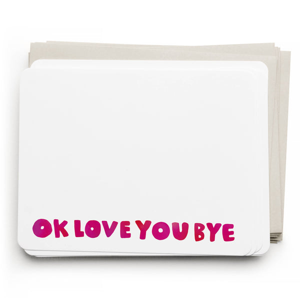 Okloveyoubye Flat Notecard Set, 8 Cards & Envelopes