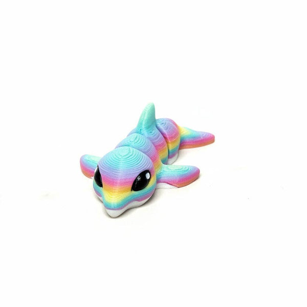 Dolphin (Rainbow) • Mini 3D Printed Articulated Animal • Flexi Animals • Pocket Pets • Pocket Pals • Desk Pets*