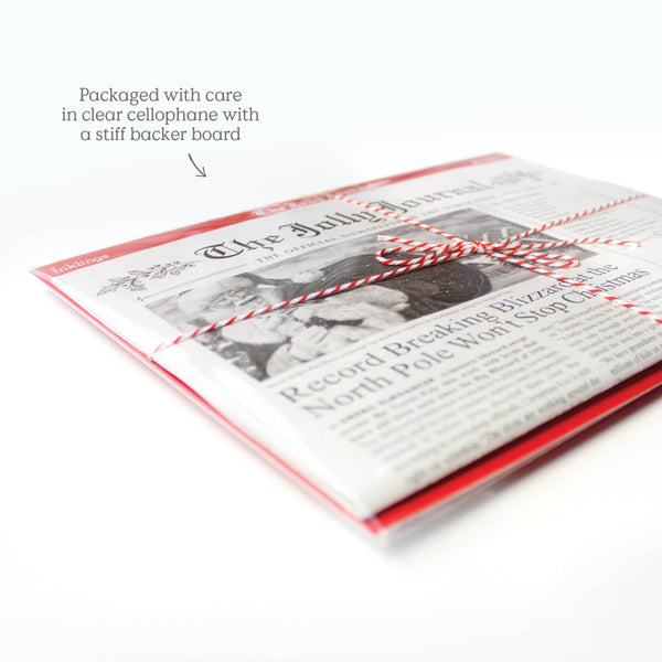 4pk Christmas Newspaper Gift Wrap Sheets - The Jolly Journal