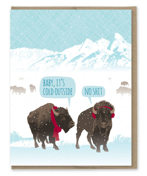 Bison Baby It's Cold Card