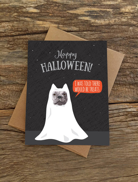 Treats French Bulldog Halloween Card