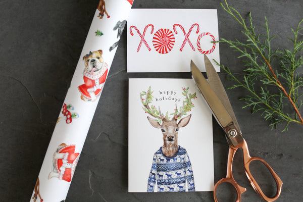 Festive Reindeer Greeting Card Box Set