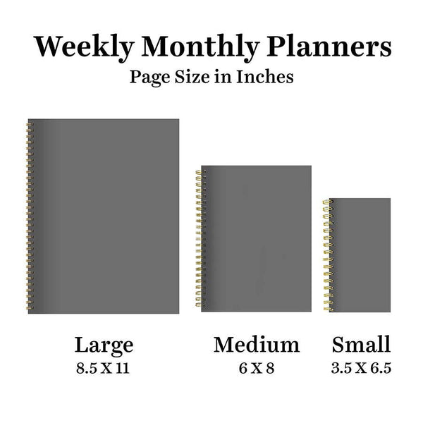 2027 Black Medium Weekly Monthly Planner