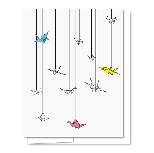 Paper Cranes - Letterpress Everyday Card