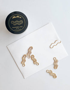 Wavy Gold Plated Paper Clips