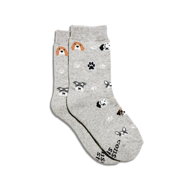 Kids Socks that Save Dogs | Gray Dogs - Organic Cotton Socks: Preschool