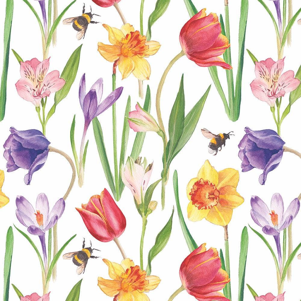 Lunch Napkin - FLOWERS IN SPRING BY AMBIENTE – RSVPNotes.com