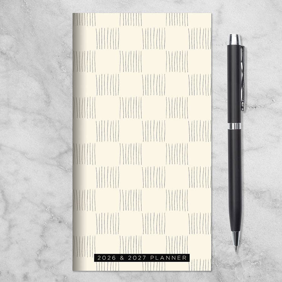 2026-2027 Checkerboard Small Monthly Pocket Planner – RSVPNotes.com