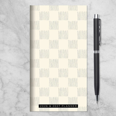 2026-2027 Checkerboard Small Monthly Pocket Planner