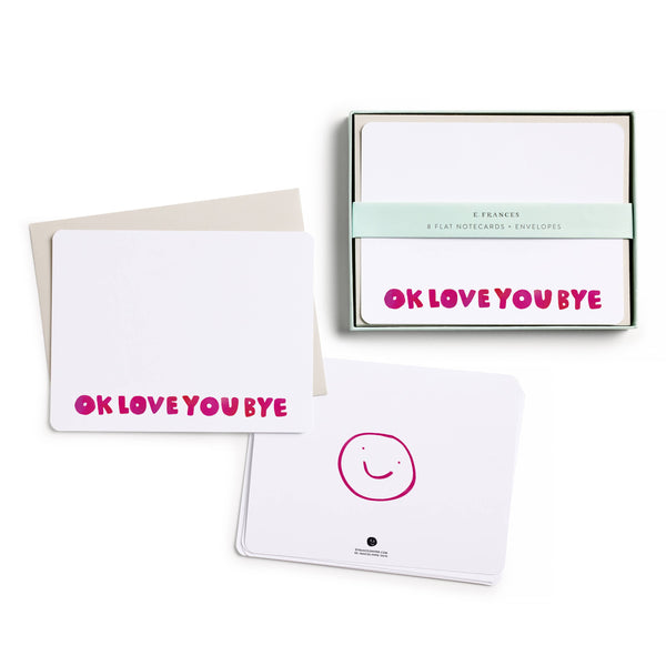 Okloveyoubye Flat Notecard Set, 8 Cards & Envelopes