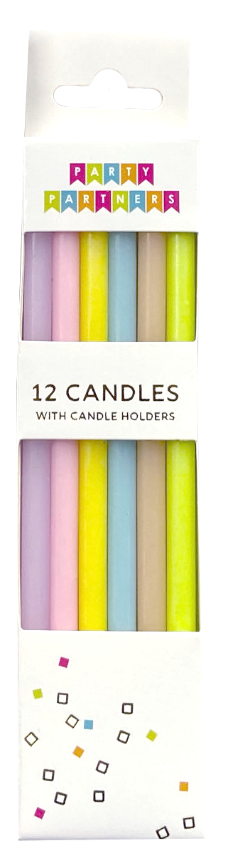 Pastel Rainbow Gradient 12 Candle Set