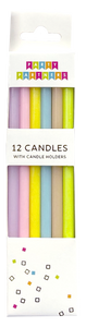 Pastel Rainbow Gradient 12 Candle Set