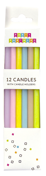 Pastel Rainbow Gradient 12 Candle Set