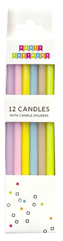 Pastel Rainbow Gradient 12 Candle Set