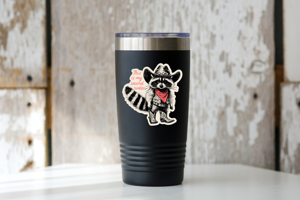 This is My Second Rodeo Sticker - raccoon, cowboy, western
