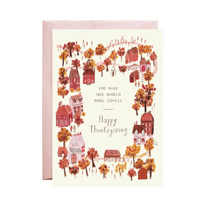 Autumn Town - Thanksgiving Greeting Card