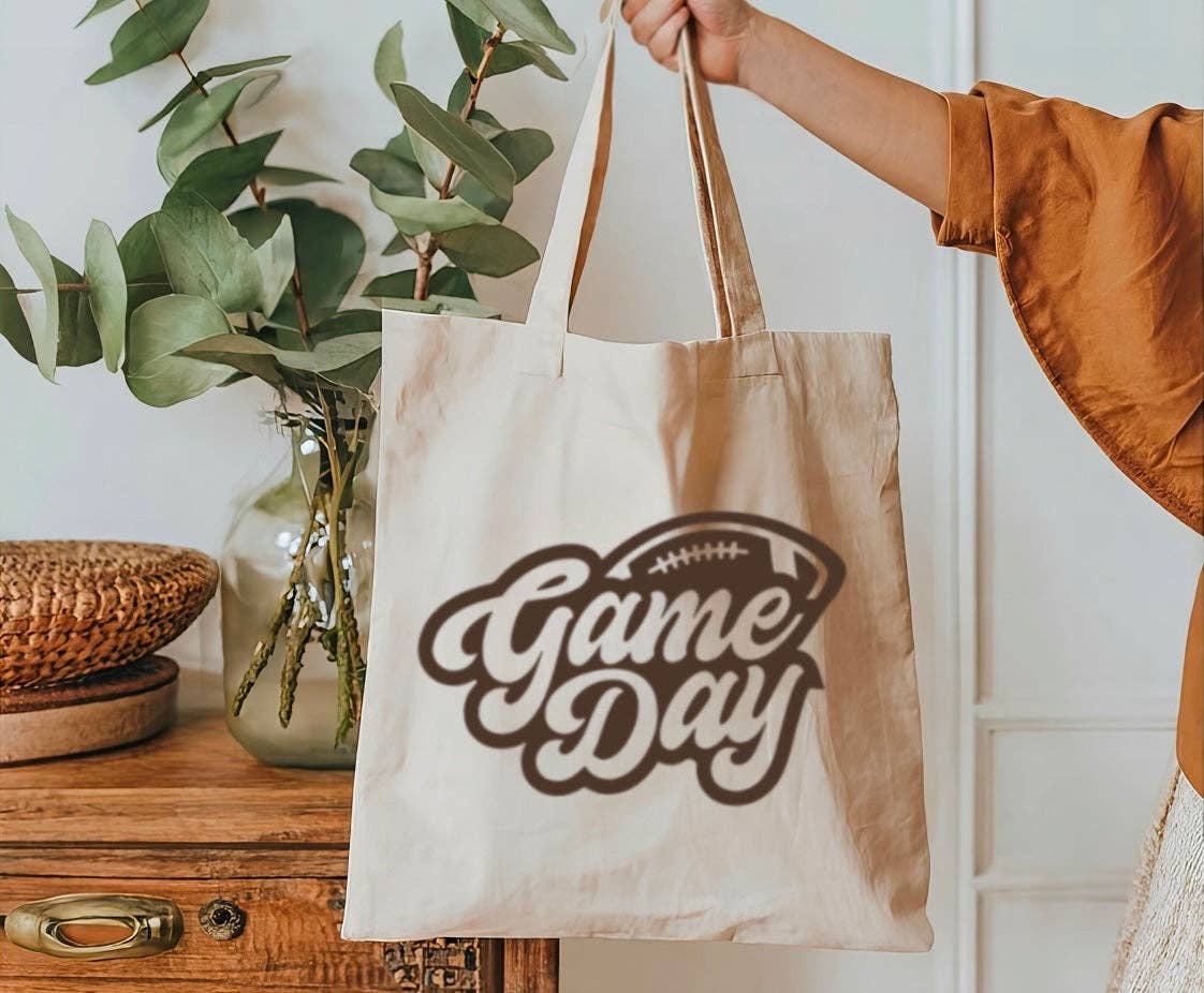 Game Day tote bag • football script – RSVPNotes.com