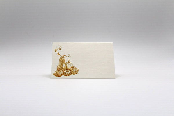 Autumn Harvest Place Cards- Double-sided Table Tents (Set of 12)