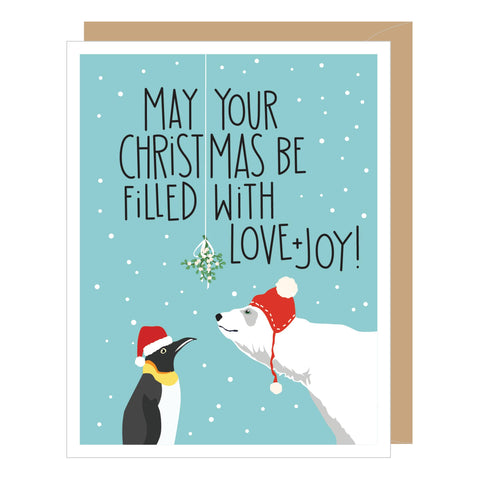 Holiday Penguin Polar Bear Christmas Cards : BOX OF 8