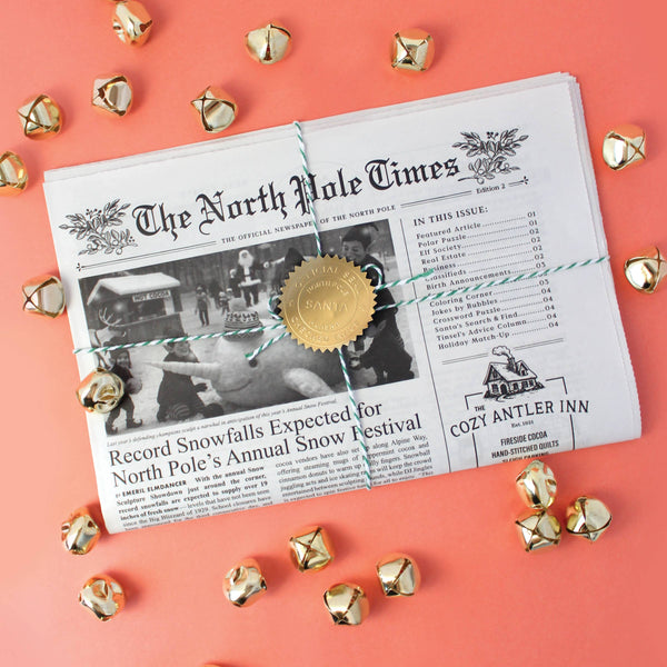 4pk North Pole Times Edition 2 - Newspaper and Gift Wrap