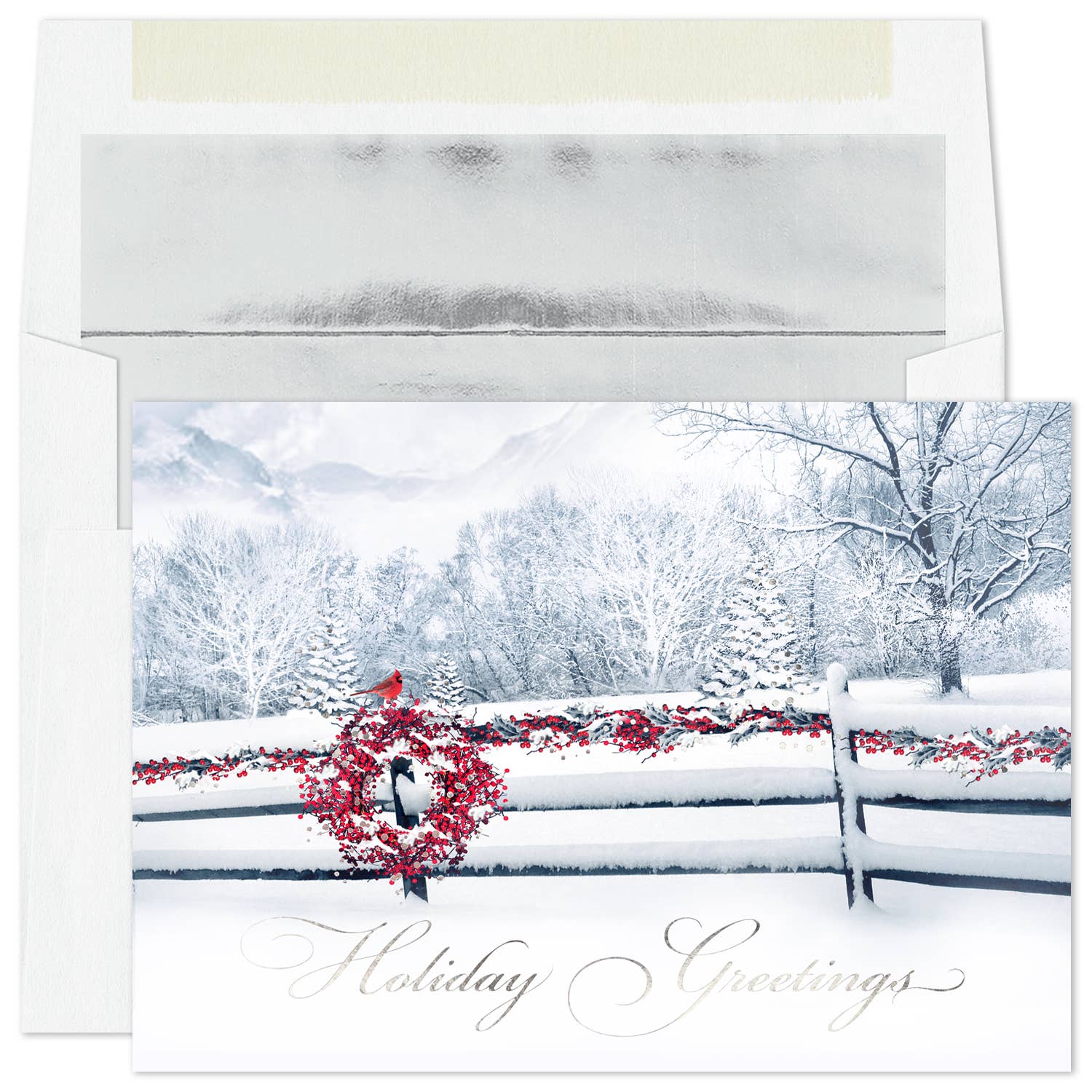 Trimmed in Scarlet Boxed Holiday Cards