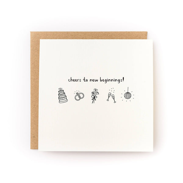 Cheers to New Beginnings Wedding Card