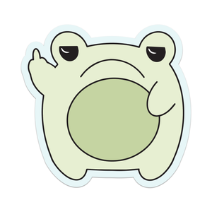 Grumpy Frog Sticker: Vinyl Sticker