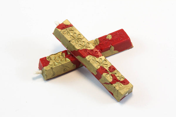 Short Wick Sealing Wax - Single Sticks: Red/Gold