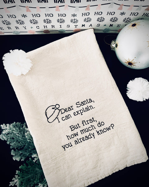 Dear Santa I Can Explain | Christmas Decor Kitchen Towels