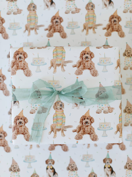 Birthday Dogs Gift Wrap: Single Sheet