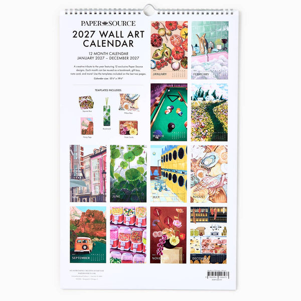 2027 Paper Source Wall Art Calendar