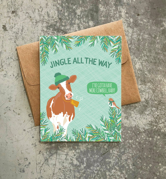More Cowbell Holiday Card