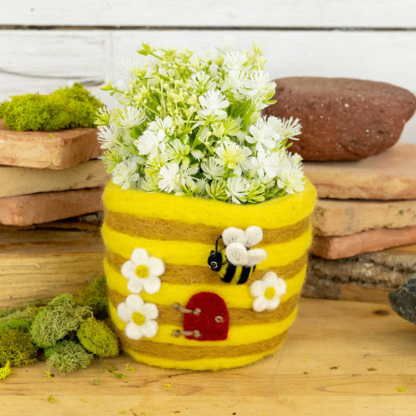 Honey Hive Felt Pot