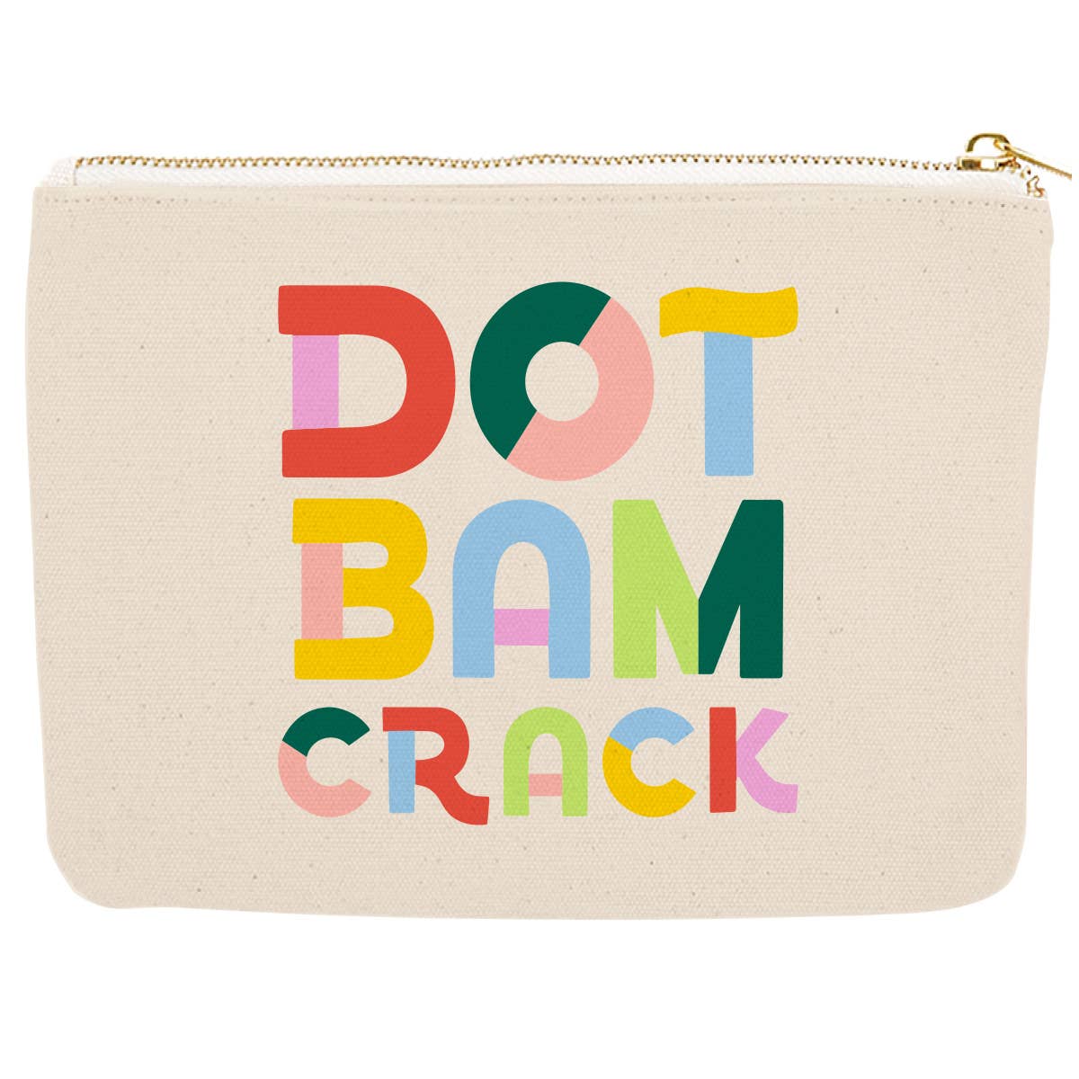 Mahjong Zipper Canvas Pouch | Dot Bam Crack