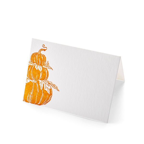 Folded Place Cards | Pumpkin | Fall, Halloween, Thanksgiving